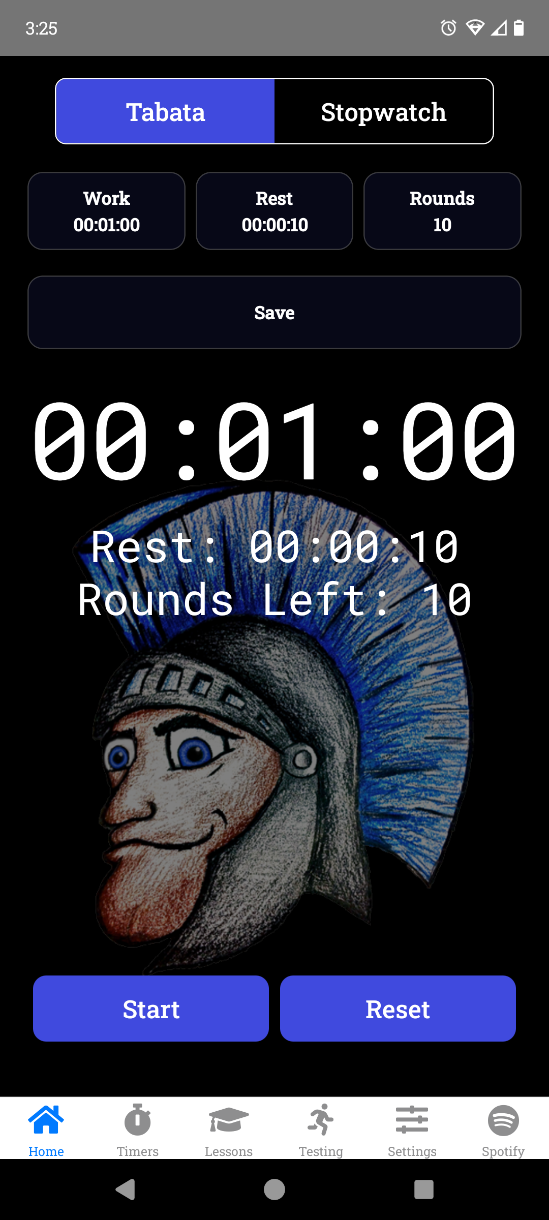 Total Timer home screen